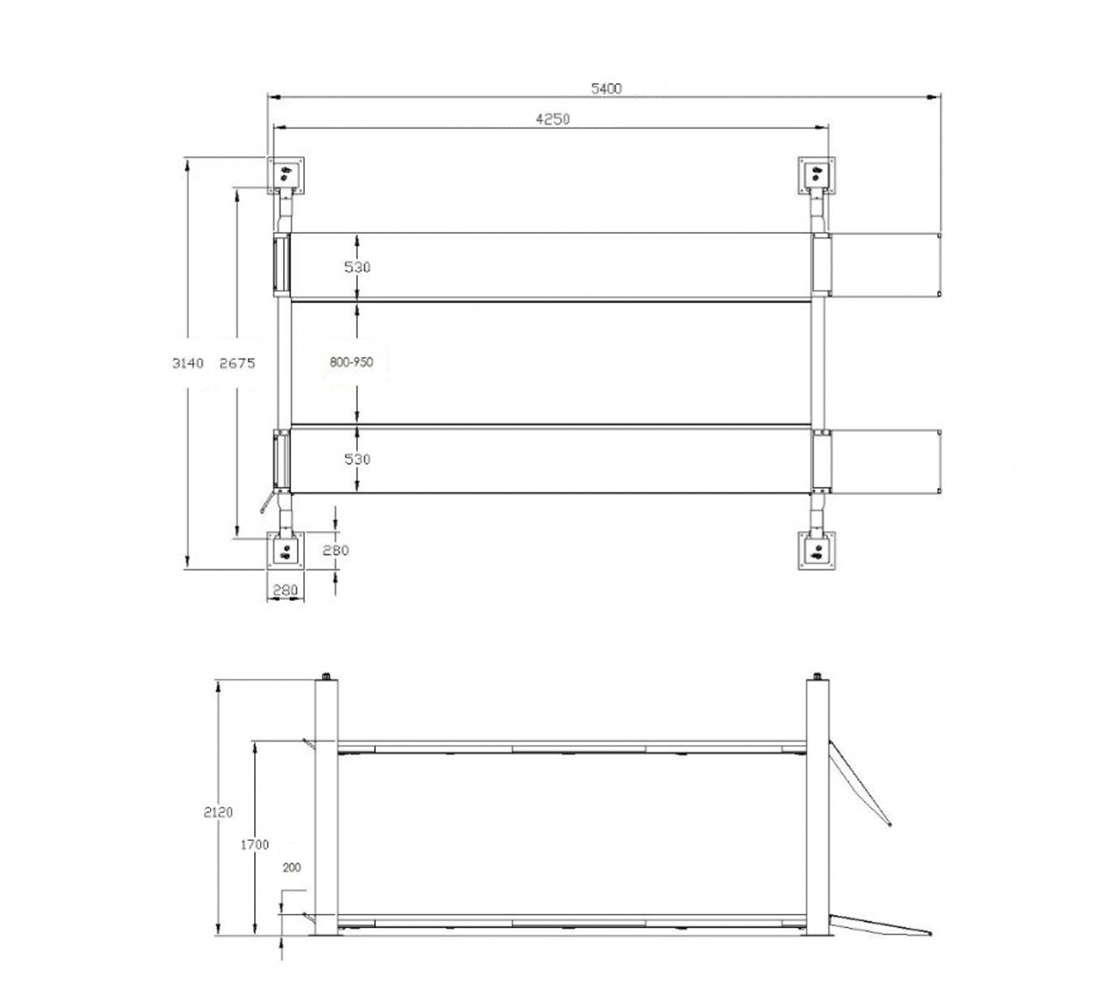 Pont 4 Colonnes 4 Tonnes Semi automatique 400V - Redats L-400 – Image 14