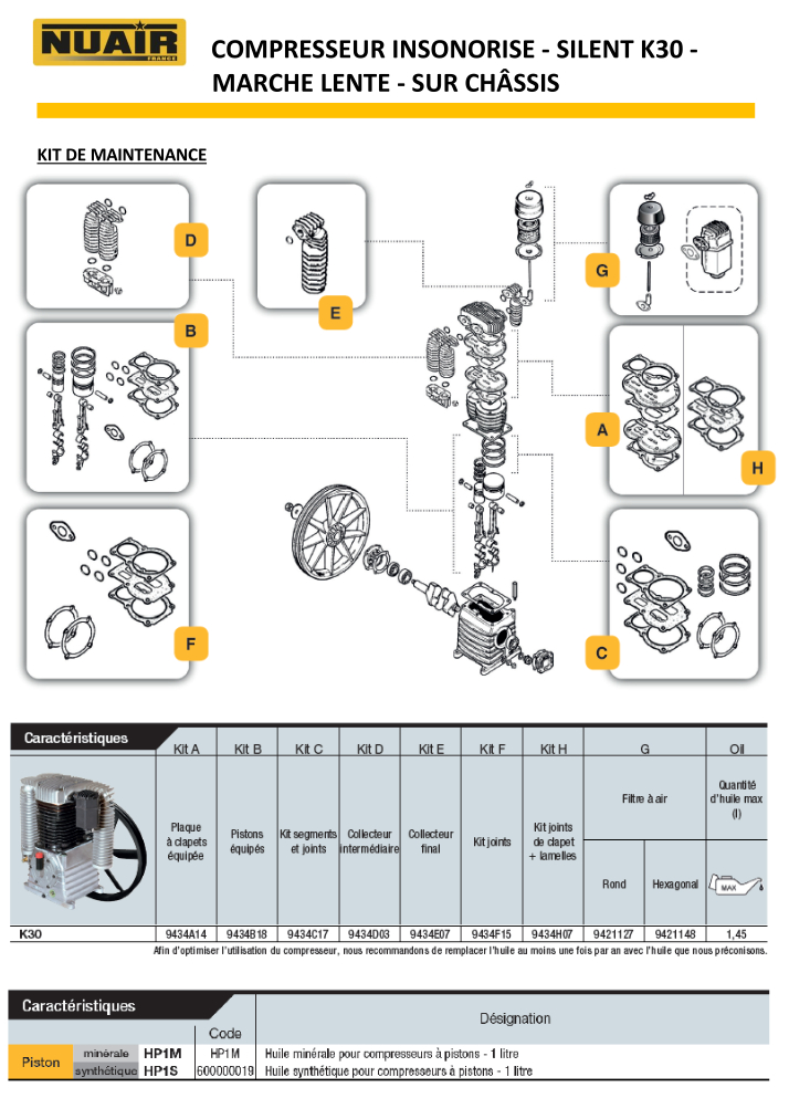 Compresseur à piston INSONORISE NUAIR A MARCHE LENTE + Cuve 500L GARANTIE 2 ANS – Image 6