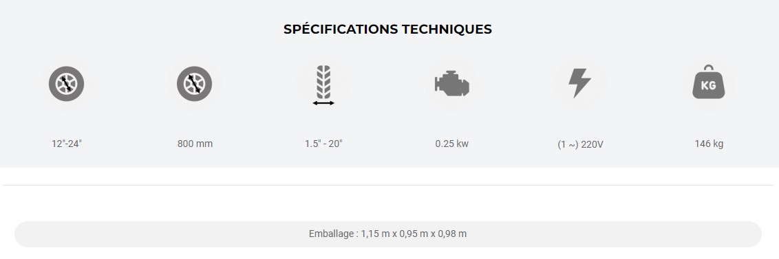 Equilibreuse Mesure automatique Pour roues de 12”- 24” - Königstein KN224 – Image 2