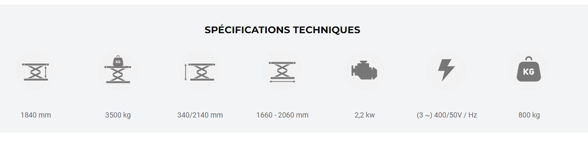 PONT ÉLÉVATEUR À DOUBLE CISEAUX - À encastrer - 3.5T - hauteur 2,14m - Königstein KN3635E – Image 6
