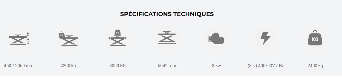 Pont élévateur à double ciseaux - A encastrer - avec élévateur auxiliaire intégré - 4200 Kg - Königstein KN3642DT – Image 3