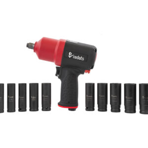 Clé à chocs pneumatique 1900Nm REDATS P-180 1/2" + fiche 1/4" + douilles à chocs REDATS