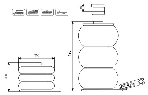 Cric pneumatique à coussins d'air - 3 étages - 2T – Image 4