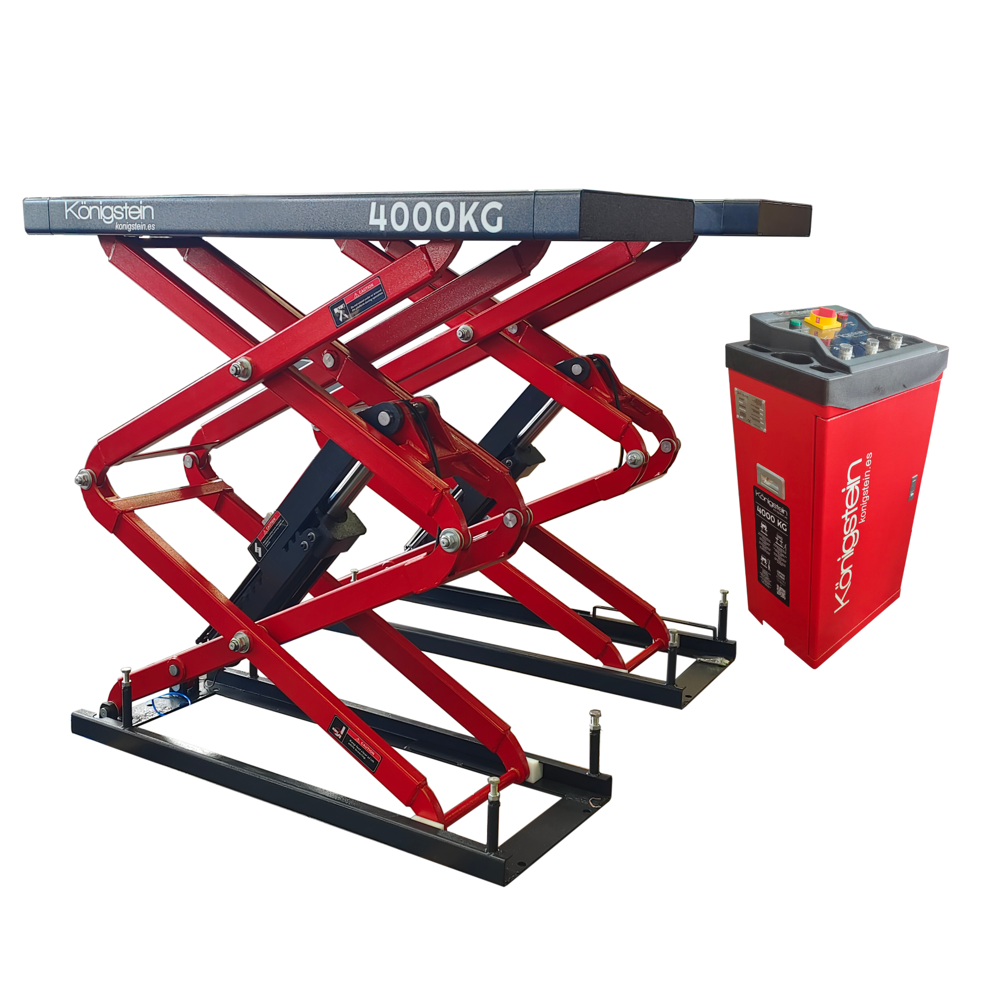 PONT ÉLÉVATEUR À DOUBLE CISEAUX - À ENCASTRER 4T - Hauteur 2m - Königstein KN3640E