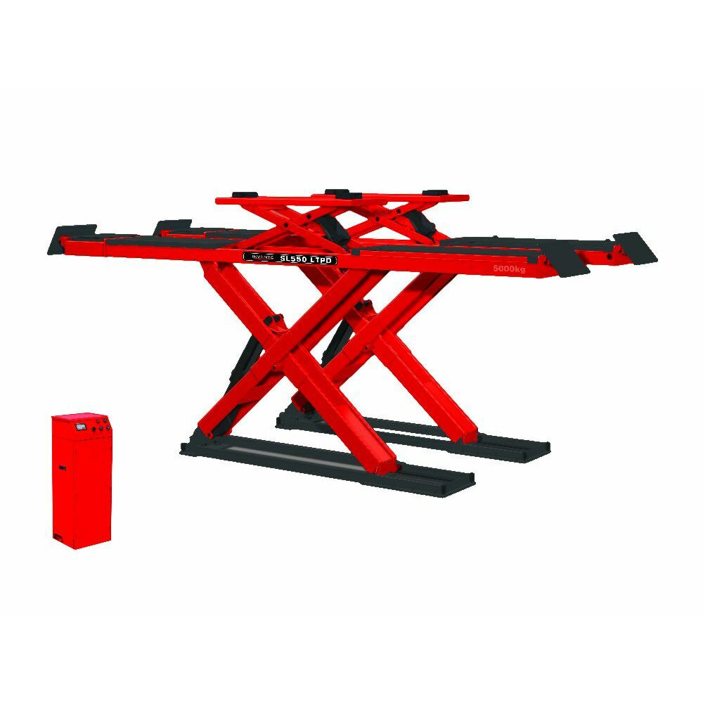 Pont élévateur ciseaux géométrie 5m60 – 5T – avec élévateur auxiliaire intégré 4T - INVENTO SL 550 LT