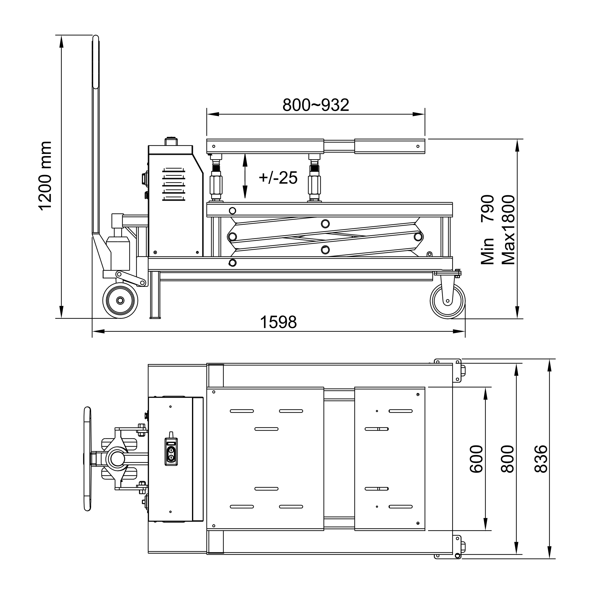 Élévateur pour déchargement, déplacement des moteurs, des transmissions & des batteries de véhicules électriques - 1,5T - Königstein KN3009 – Image 2