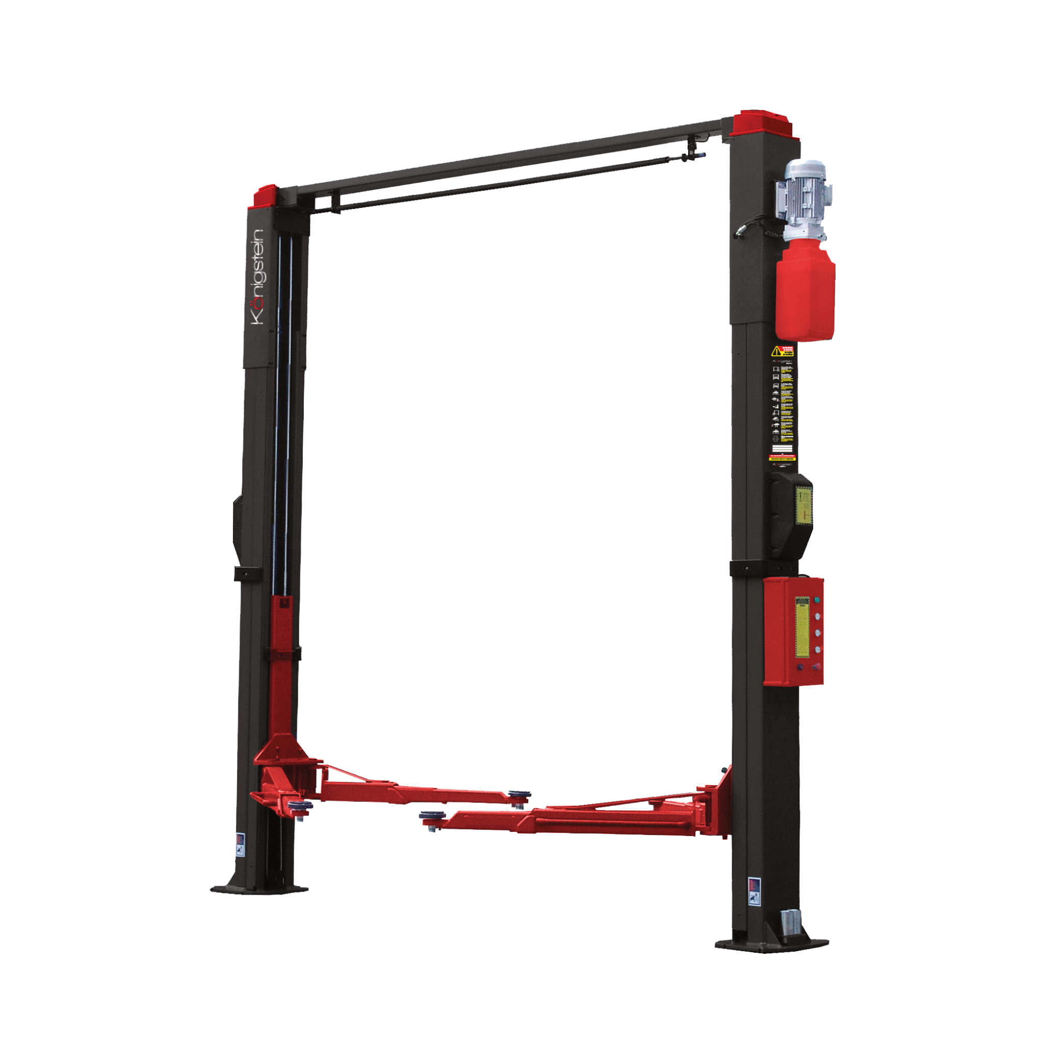 PONT ÉLÉVATEUR 2 COLONNES SANS EMBASE- AUTOMATIQUE AVEC TRAVERSE SUPÉRIEURE 4.5T - Königstein KN3245PSXPRO